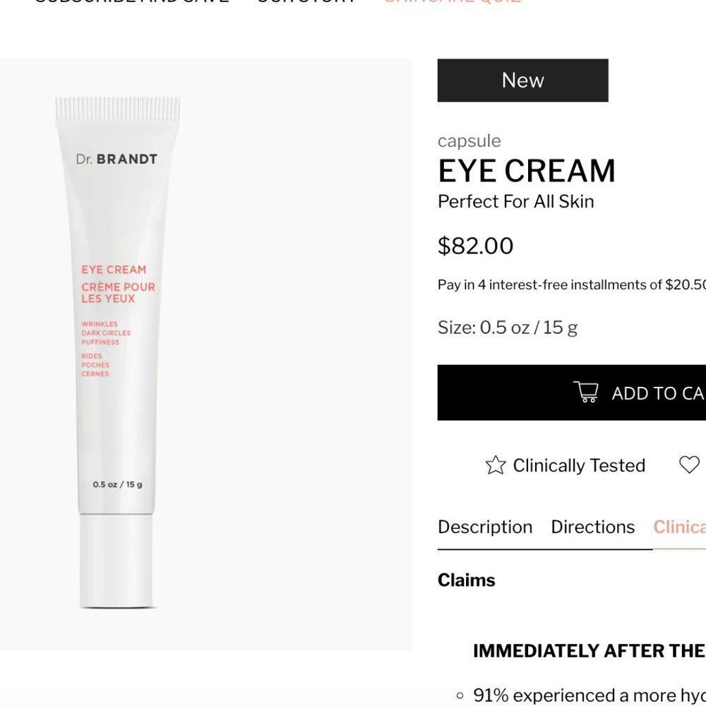 Dr. Brandt Eye Cream | Wrinkles, Dark Circles, Puffiness | Skincare | NWT - Picture 5 of 5